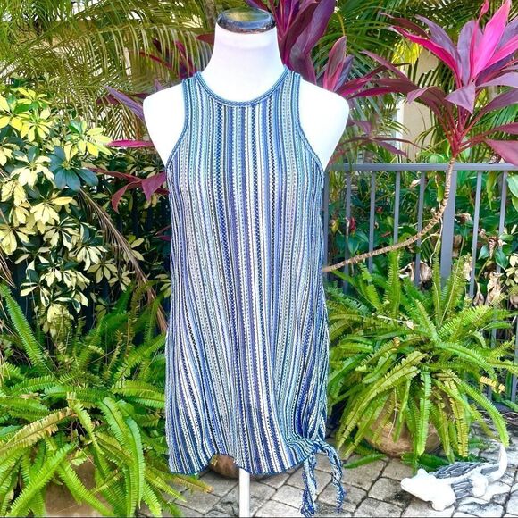 BECCA Pier Side Crochet Striped Coverup - Picture 2 of 6